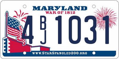 MD license plate 4BJ1031