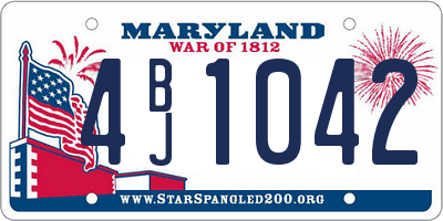 MD license plate 4BJ1042