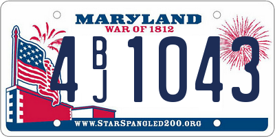 MD license plate 4BJ1043