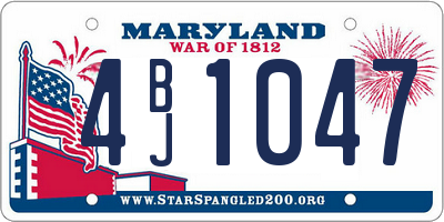 MD license plate 4BJ1047