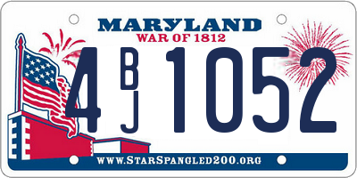 MD license plate 4BJ1052