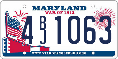 MD license plate 4BJ1063