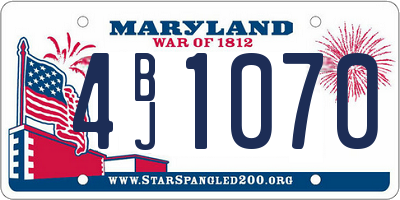 MD license plate 4BJ1070