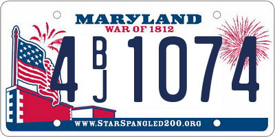 MD license plate 4BJ1074