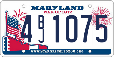 MD license plate 4BJ1075