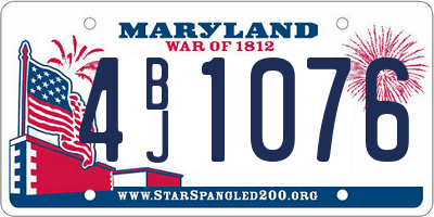 MD license plate 4BJ1076