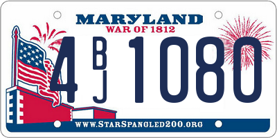 MD license plate 4BJ1080