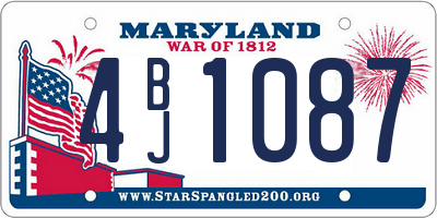 MD license plate 4BJ1087