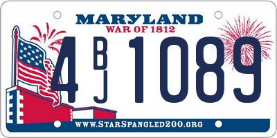 MD license plate 4BJ1089