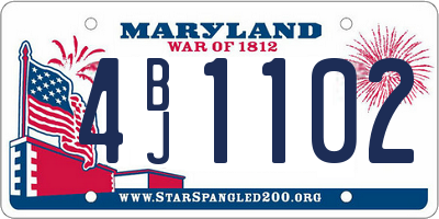MD license plate 4BJ1102