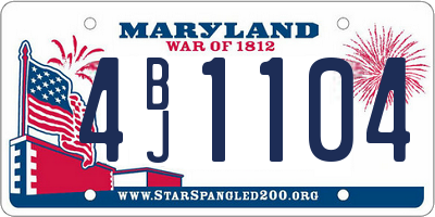 MD license plate 4BJ1104