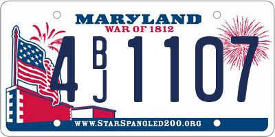 MD license plate 4BJ1107