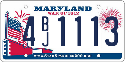 MD license plate 4BJ1113