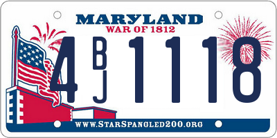 MD license plate 4BJ1118