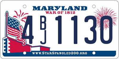 MD license plate 4BJ1130