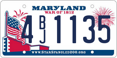 MD license plate 4BJ1135