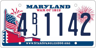 MD license plate 4BJ1142