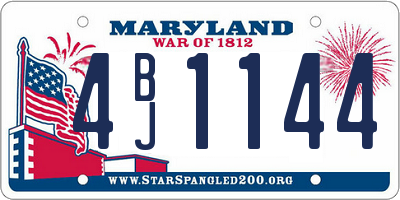 MD license plate 4BJ1144