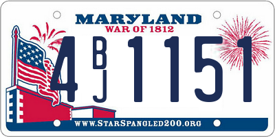 MD license plate 4BJ1151