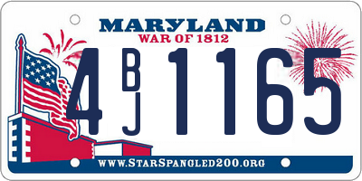 MD license plate 4BJ1165