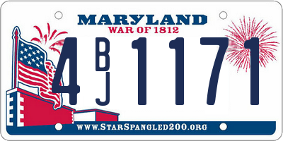 MD license plate 4BJ1171
