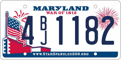 MD license plate 4BJ1182