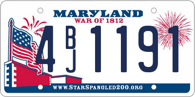 MD license plate 4BJ1191