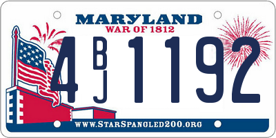 MD license plate 4BJ1192