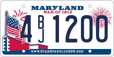 MD license plate 4BJ1200