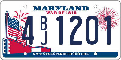 MD license plate 4BJ1201