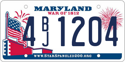 MD license plate 4BJ1204