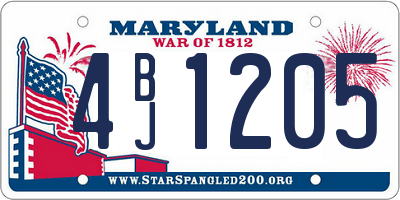 MD license plate 4BJ1205