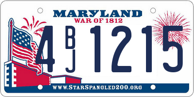 MD license plate 4BJ1215