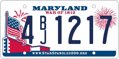 MD license plate 4BJ1217