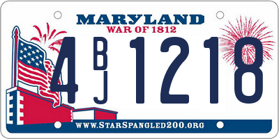 MD license plate 4BJ1218