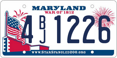MD license plate 4BJ1226