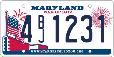 MD license plate 4BJ1231