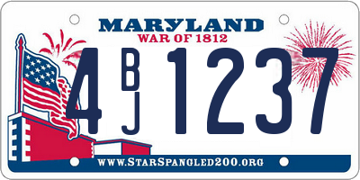 MD license plate 4BJ1237