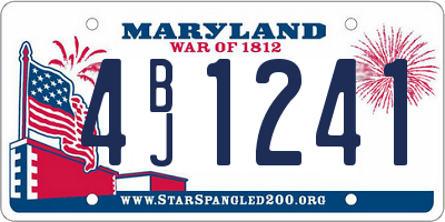MD license plate 4BJ1241