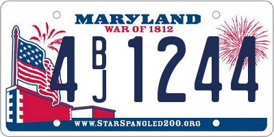 MD license plate 4BJ1244