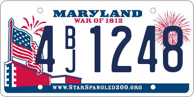 MD license plate 4BJ1248