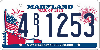 MD license plate 4BJ1253
