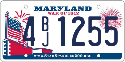 MD license plate 4BJ1255