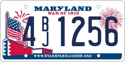 MD license plate 4BJ1256