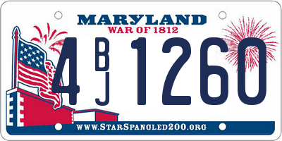 MD license plate 4BJ1260