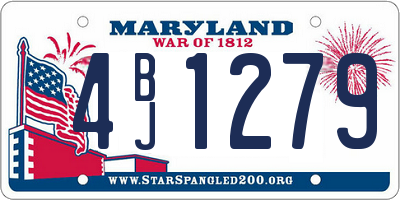 MD license plate 4BJ1279