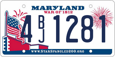 MD license plate 4BJ1281