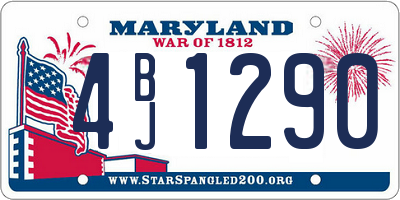 MD license plate 4BJ1290