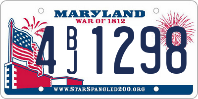 MD license plate 4BJ1298