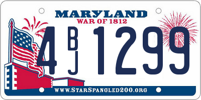 MD license plate 4BJ1299